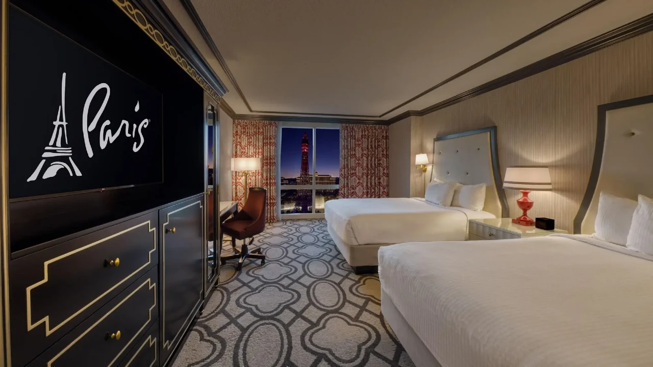 Bordeaux Room Two Queens Eiffel Tower View at Paris Las Vegas