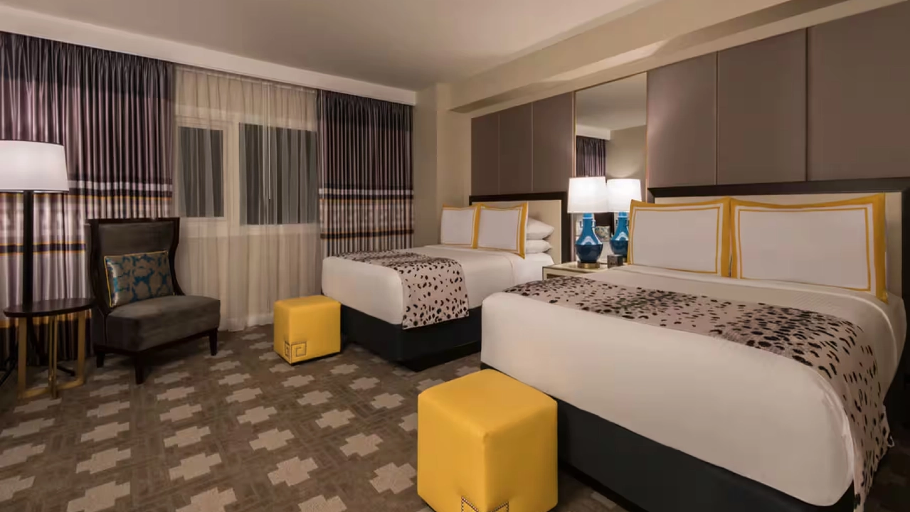 Julius Deluxe Room Two Queens Pool View at Caesars Palace Las Vegas