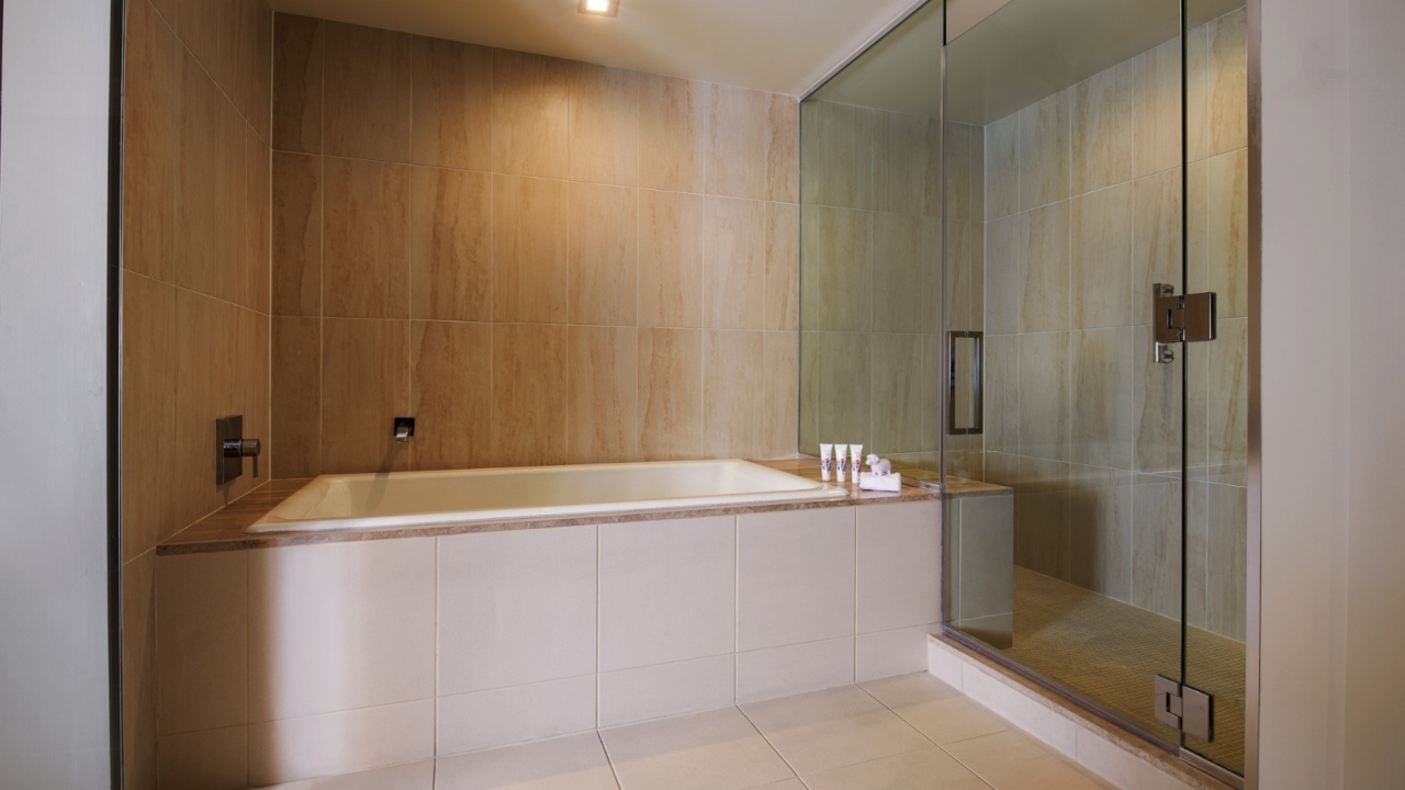 Ruby Chamber Bathroom at Virgin Hotels Las Vegas