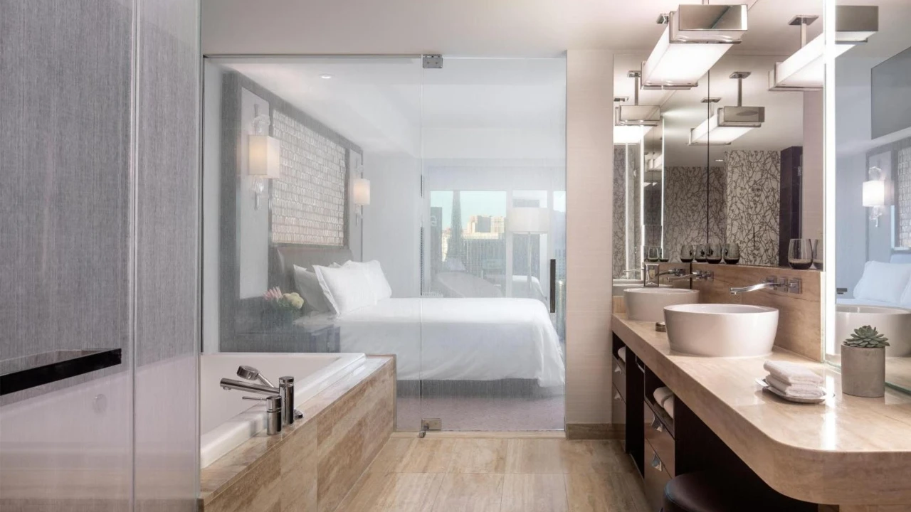 Panorama Strip View One Bedroom Suite at Waldorf Astoria Las Vegas