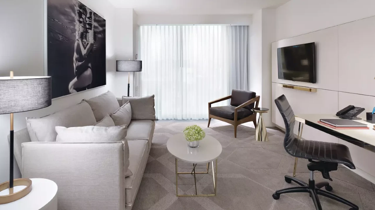 W Suite Living Area Bedroom at W Las Vegas