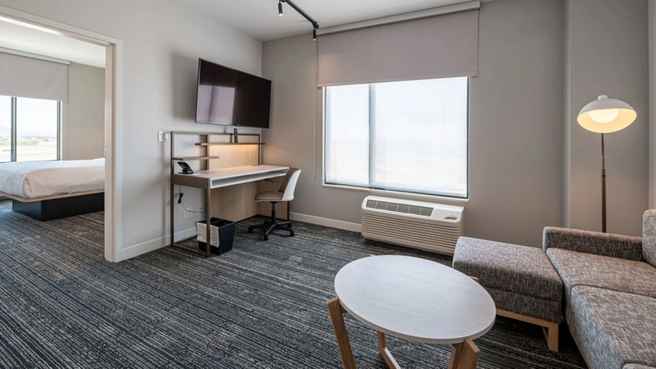 Suite Living Area at Towneplace Suites Las Vegas North I-15