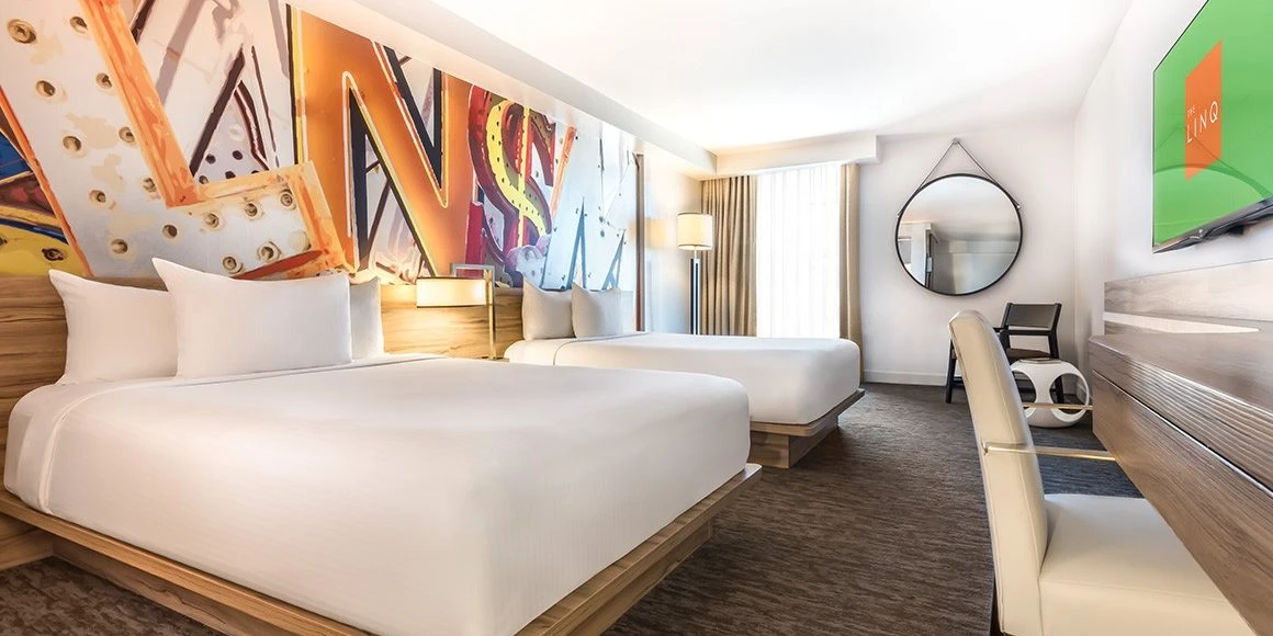 Deluxe Room Two Queens at The Linq Hotel and Casino Las Vegas