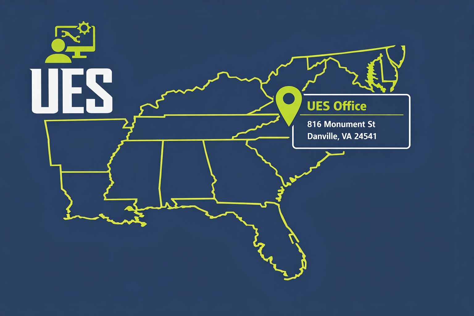 image of the location of the UES office in Danville Virginia