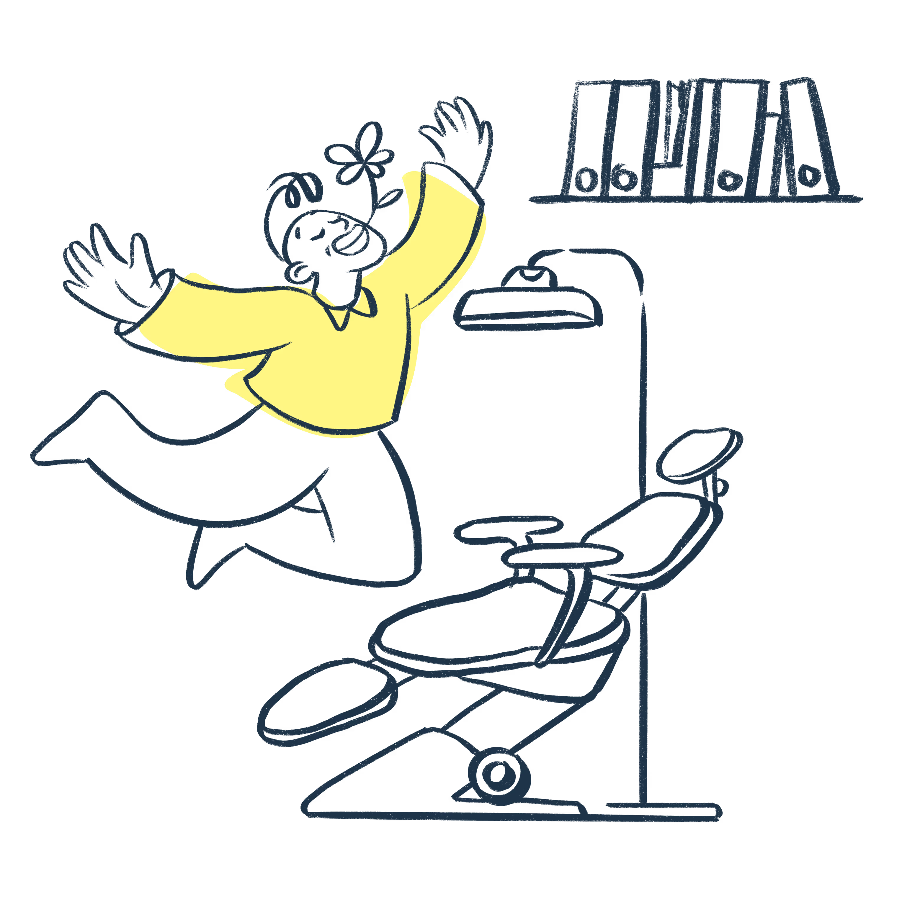 Person running with a book, symbolizing enthusiasm for learning or action.