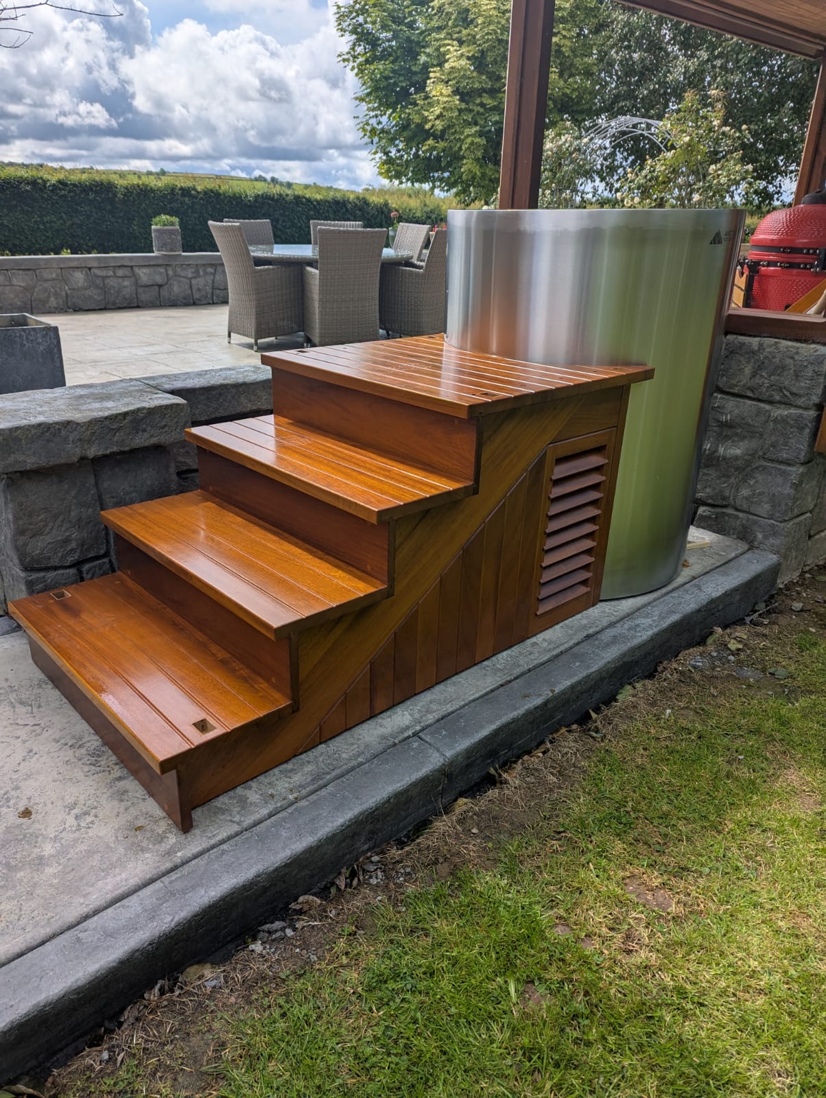 Image contains - Fjell - Our Stainless  Steel barrel ice bath,  handmade in ireland.