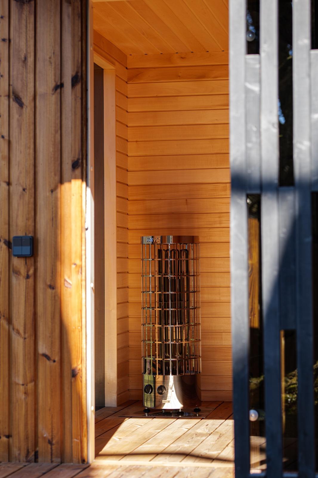 The K Club Wellness Garden, Featuring 2 of our tarn self cooling ice baths, and our Nordic Sauna.