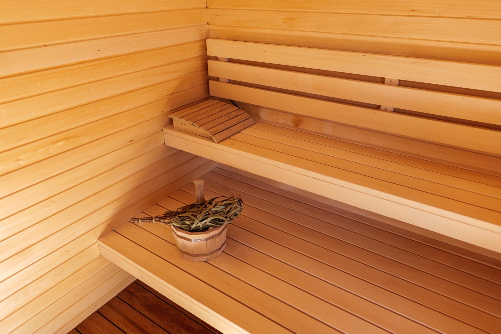 The K Club Wellness Garden, Featuring 2 of our tarn self cooling ice baths, and our Nordic Sauna.