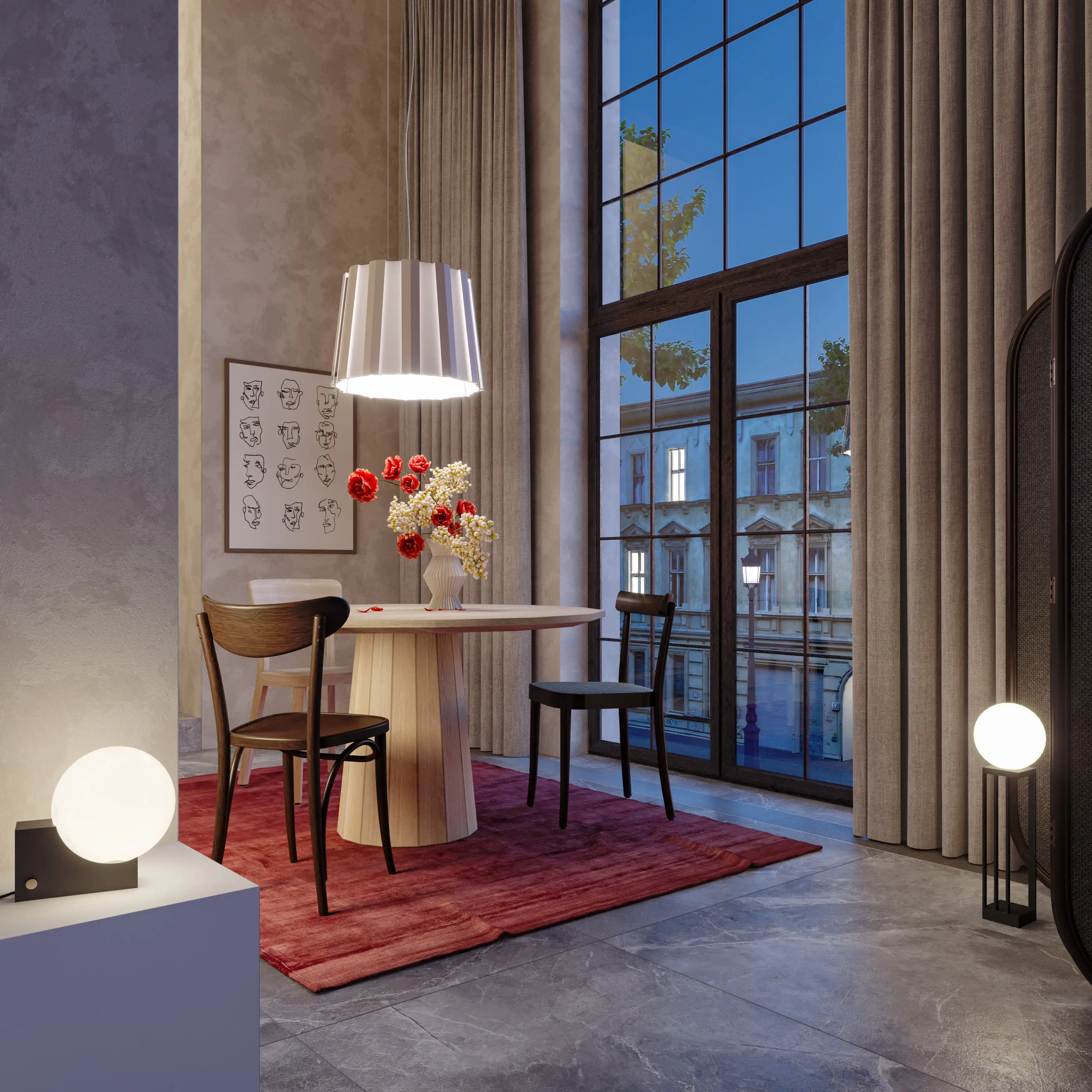 grayscale photo of person running in panel paintings