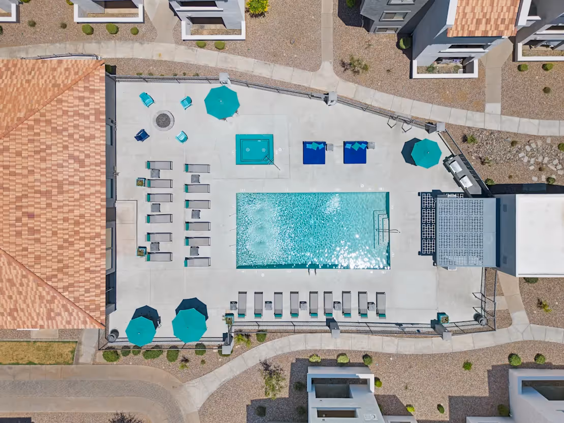 Overhead view of swimming pool