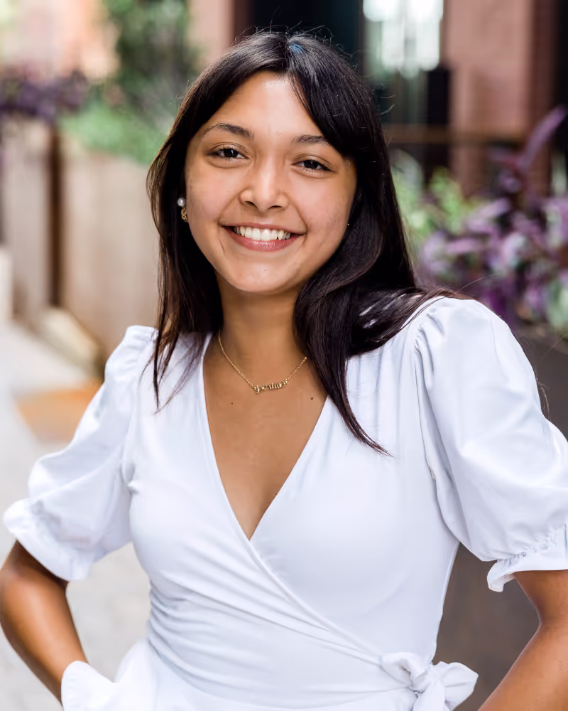 Woman in white shirt