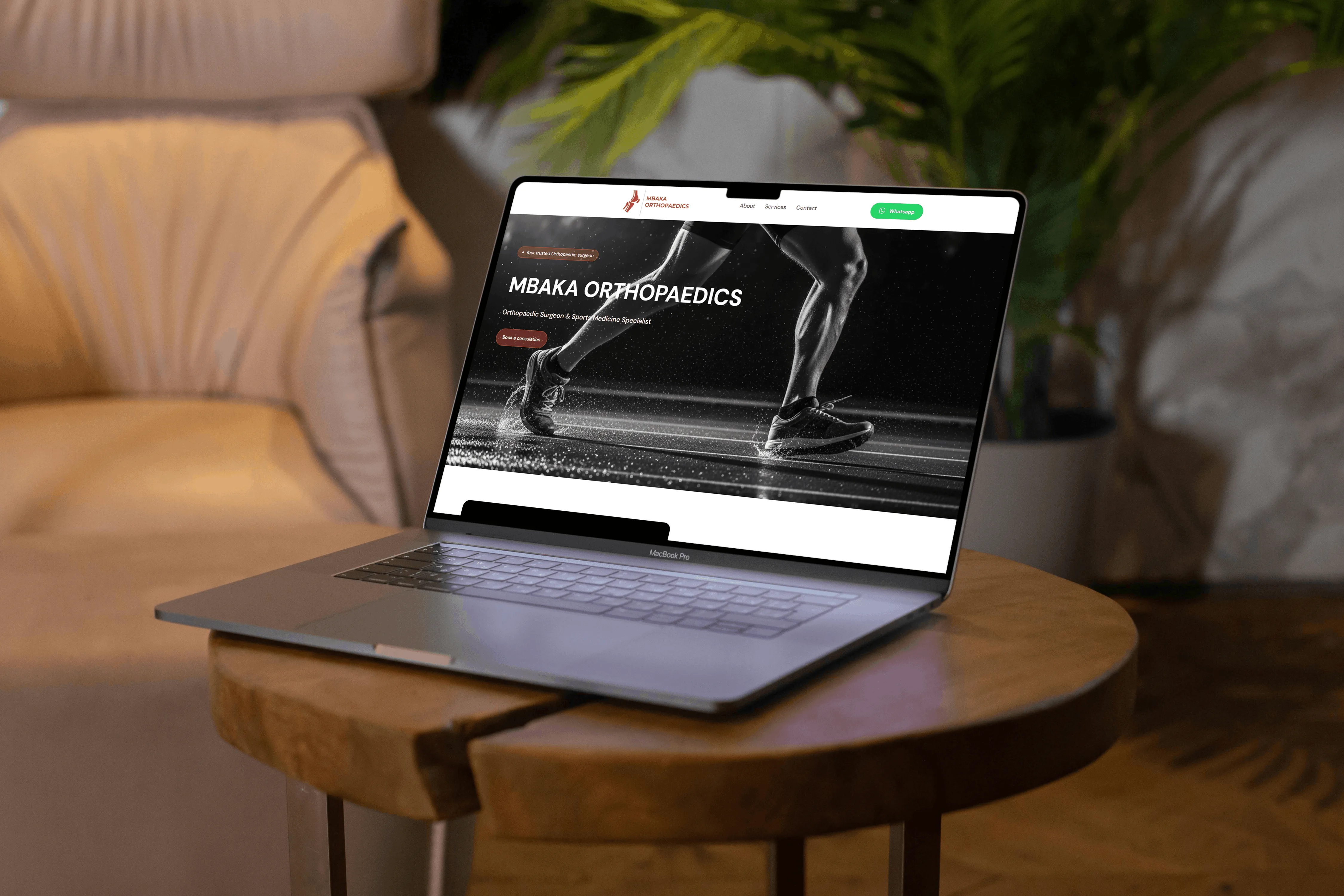Mbaka Orthopaedics website on laptop — web design by Mara & Finch Nairobi