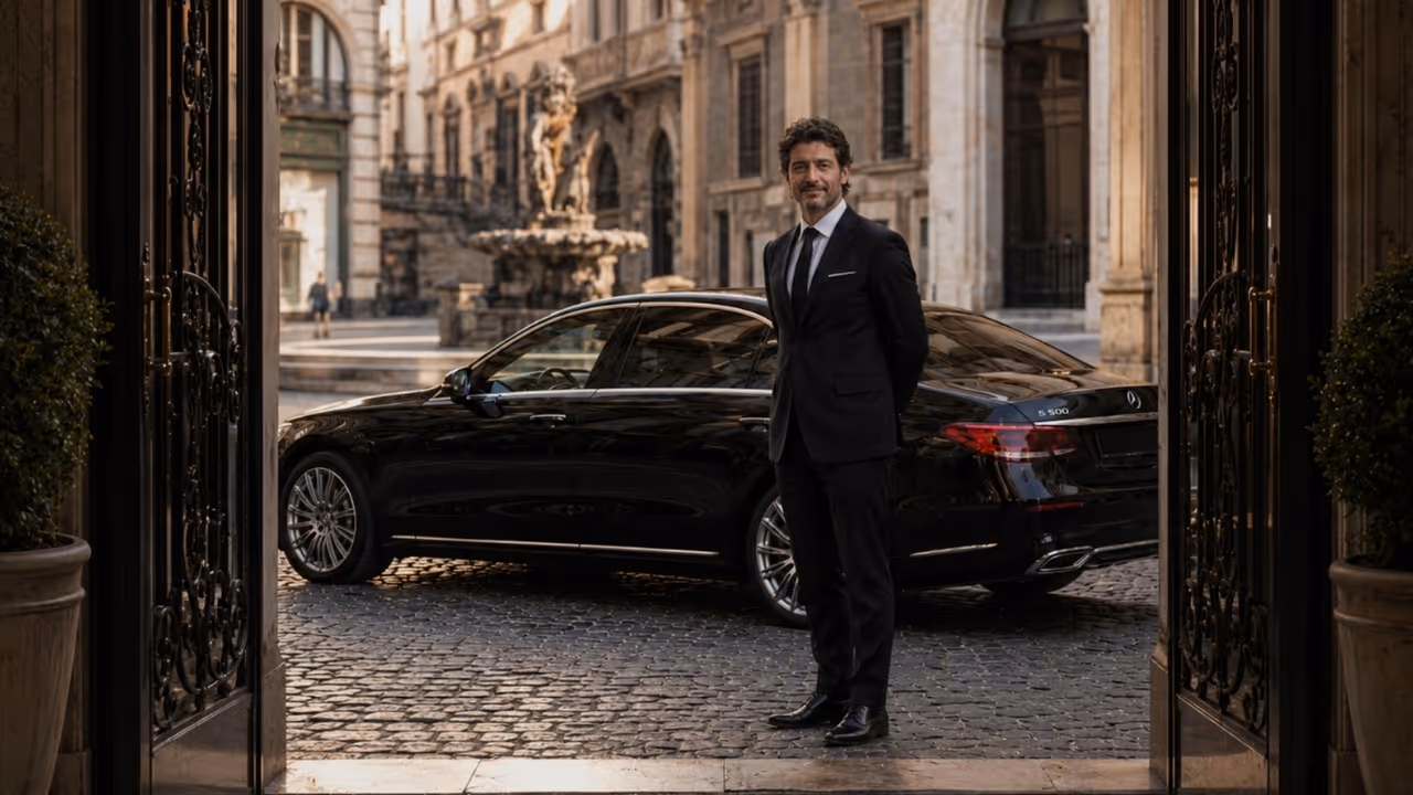 Luxury chauffeur service in Florence with private driver by Moveolux for premium city transfers