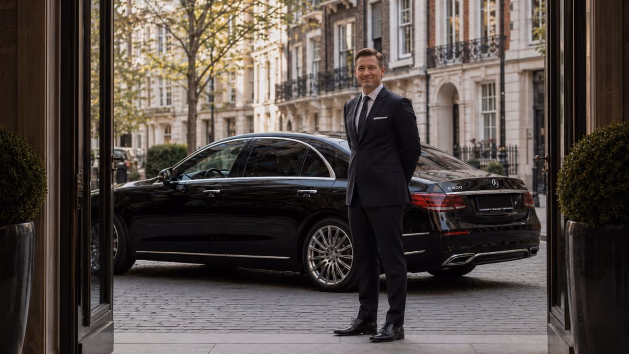 Luxury chauffeur service in Edinburgh with private driver by Moveolux for premium private transfers