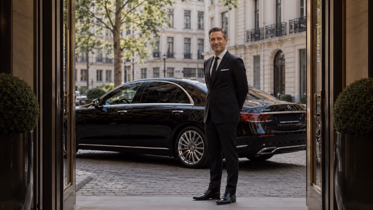 Luxury chauffeur service in Berlin with private driver by Moveolux for premium city transfers