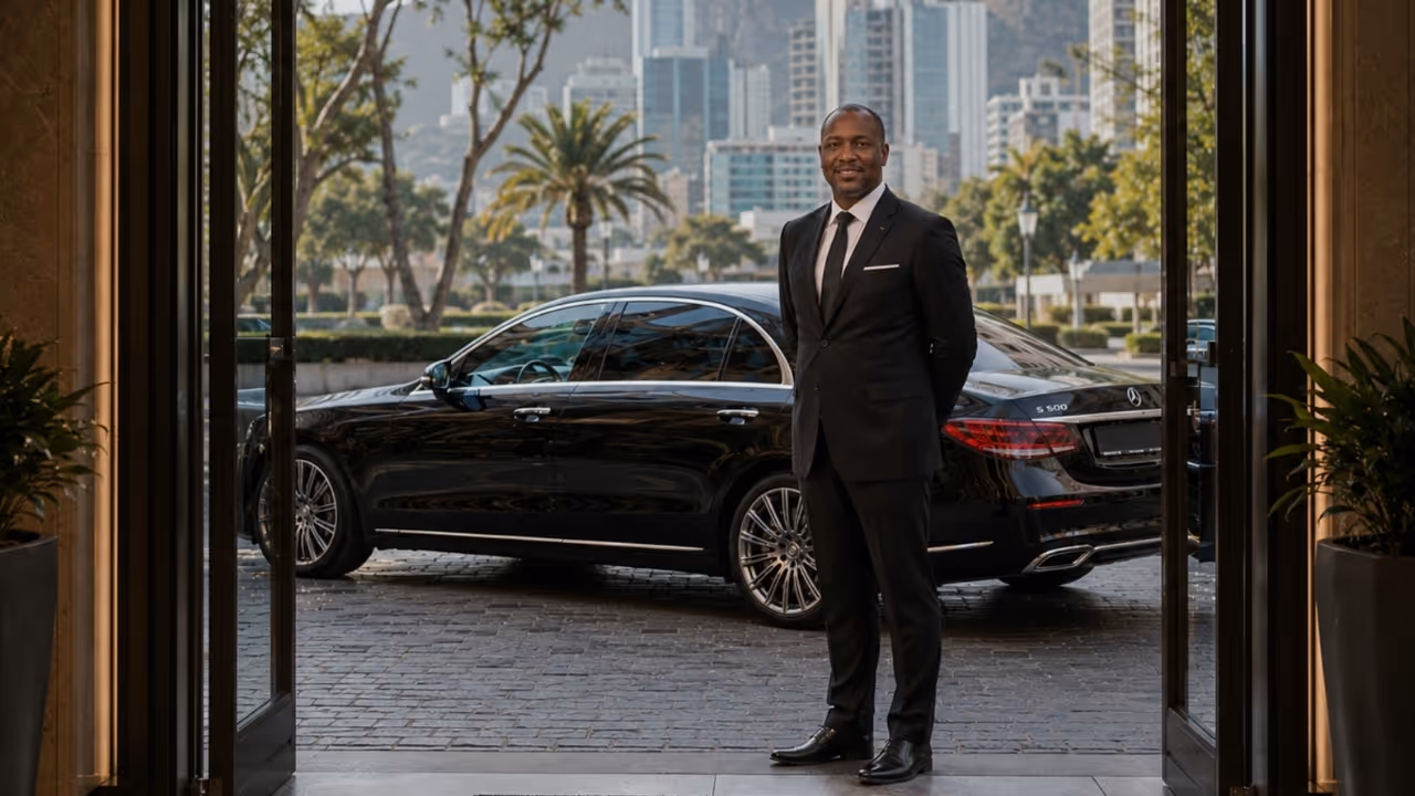 Luxury chauffeur service in Cape Town with private driver by Moveolux for luxury coastal transfers