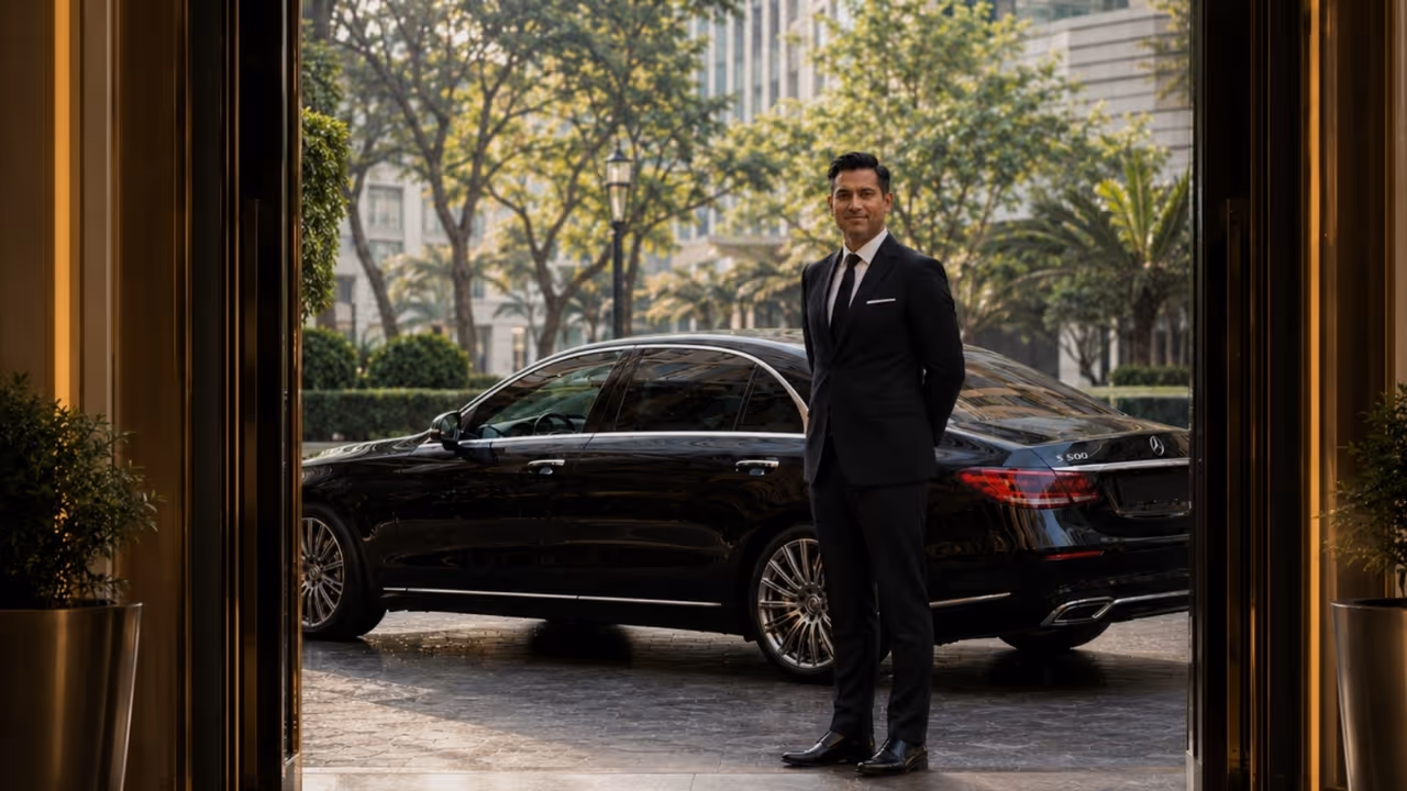 Luxury chauffeur service in New Delhi with private driver by Moveolux for executive city travel
