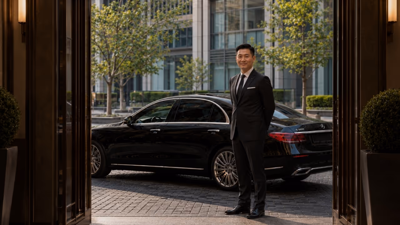 Luxury chauffeur service in Shanghai with private driver by Moveolux for premium business travel