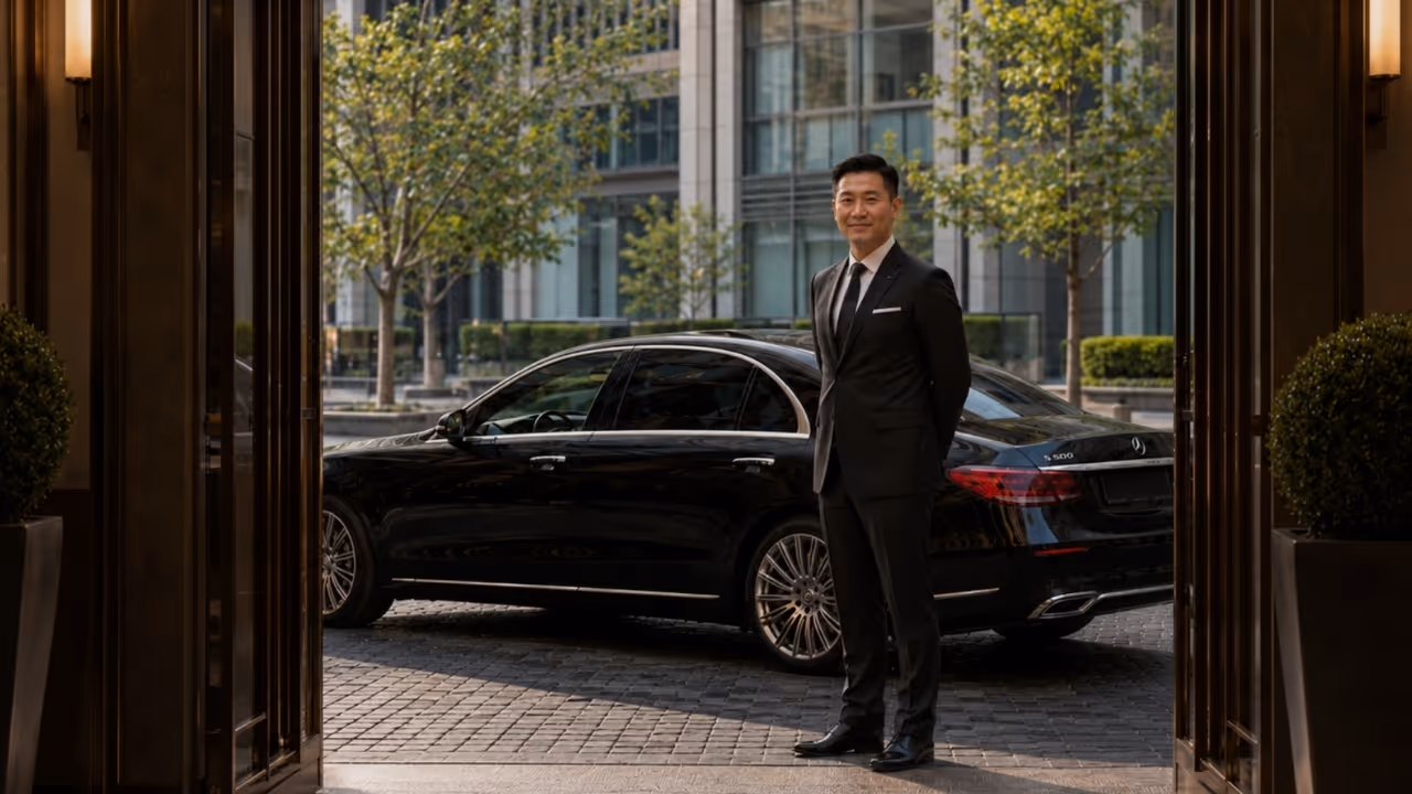 Luxury chauffeur service in Beijing with private driver by Moveolux for executive city transfers