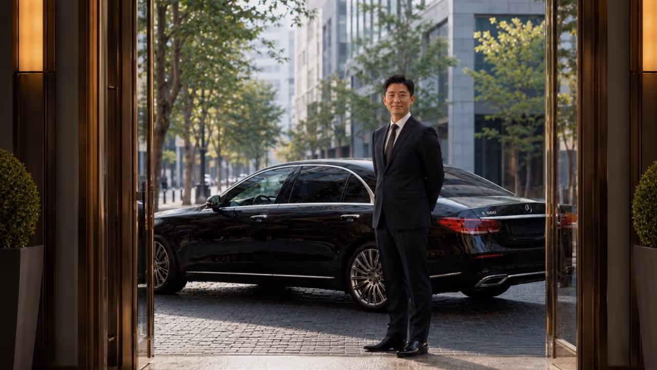 Luxury chauffeur service in Osaka with private driver by Moveolux for premium urban transfers