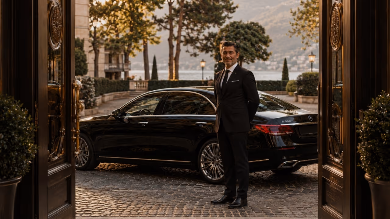 Servizio di noleggio con conducente di lusso sul Lago di Como con autista privato Moveolux per transfer eleganti sul lago