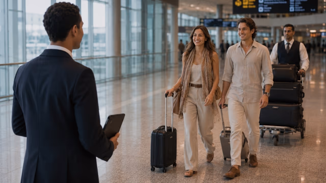 Moveolux VIP meet and greet service at Houari Boumediene Airport ALG with fast track, airport assistance, luggage support and private chauffeur coordination.