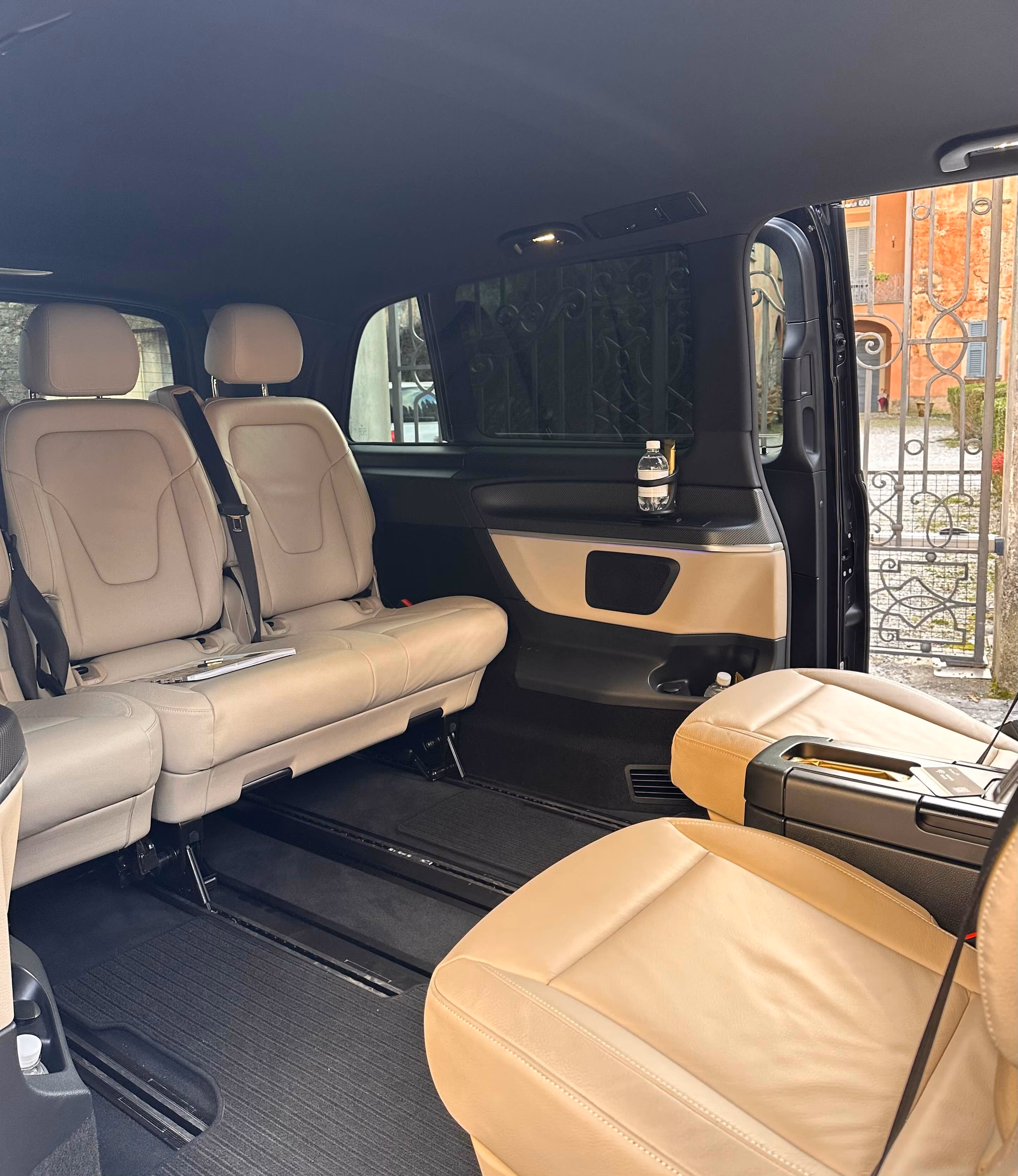 Spacious light interior of the Mercedes V-Class for family travel and premium group mobility