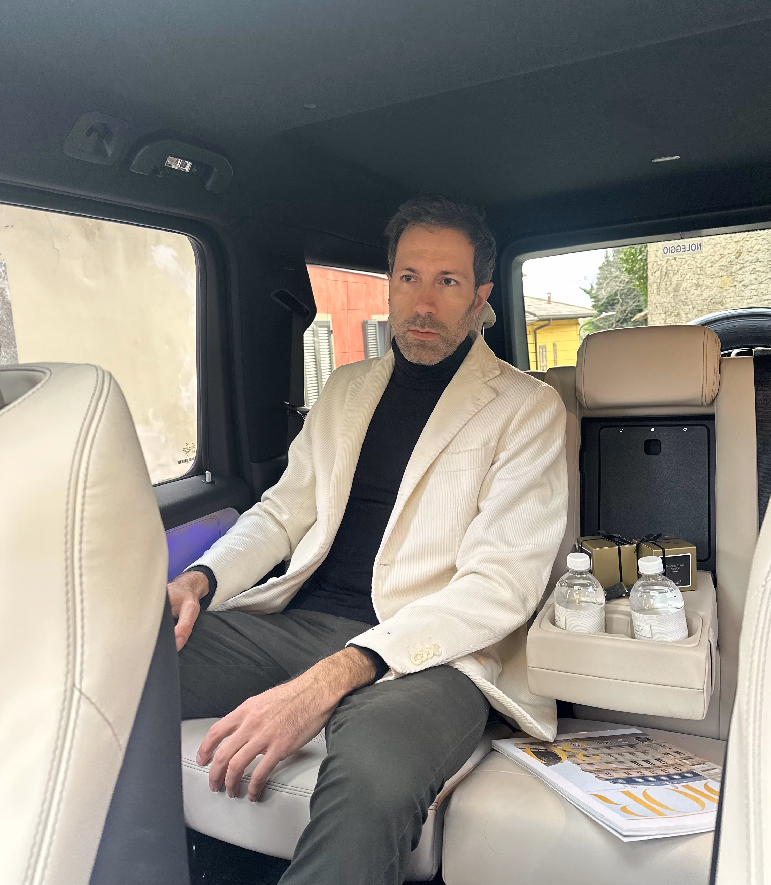 Passenger comfort inside the Mercedes AMG G-Wagon during a premium chauffeur service