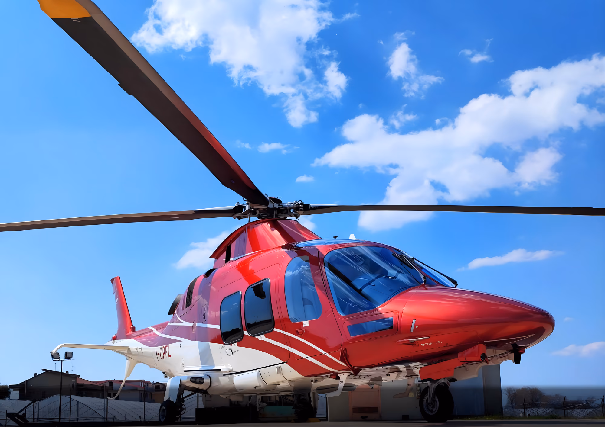 Leonardo A109SP helicopter ready for a luxury flight service and private air transfer
