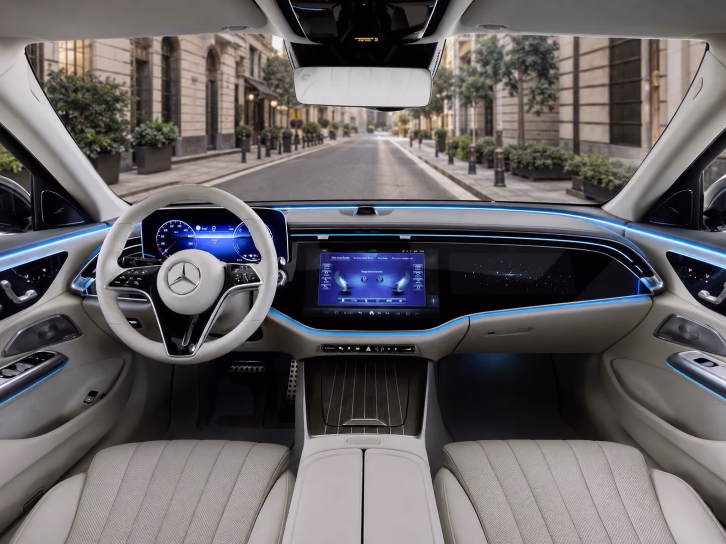 Cockpit and dashboard of the Mercedes E-Class for a refined self-drive experience