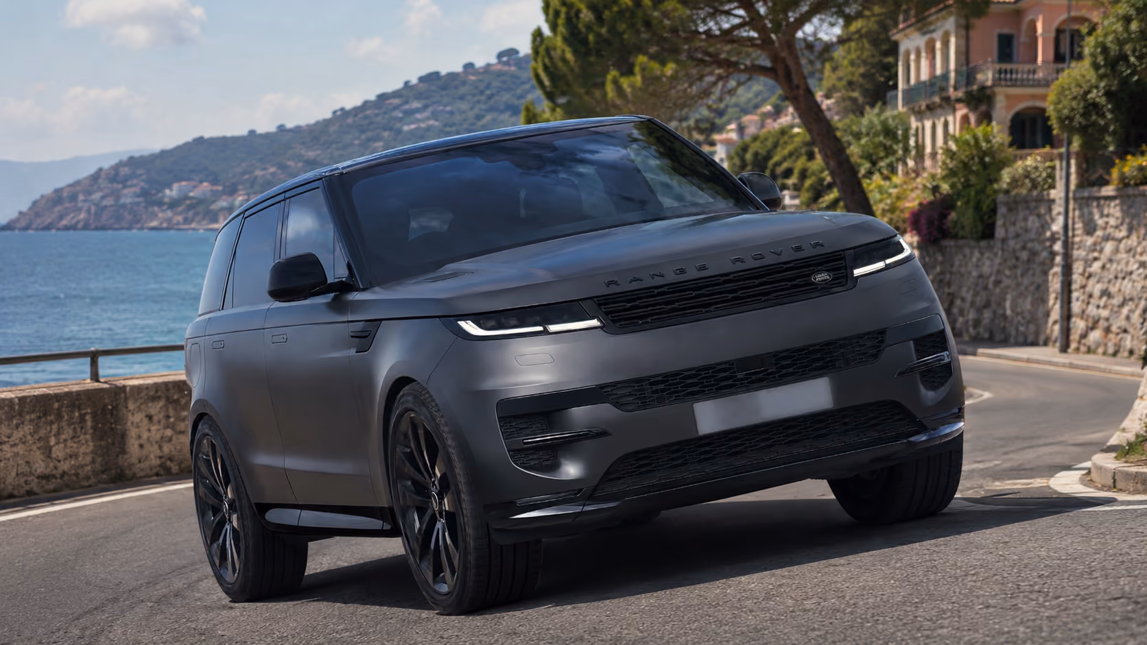 Range Rover Performance SUV by the lake for premium leisure travel and self-drive rental