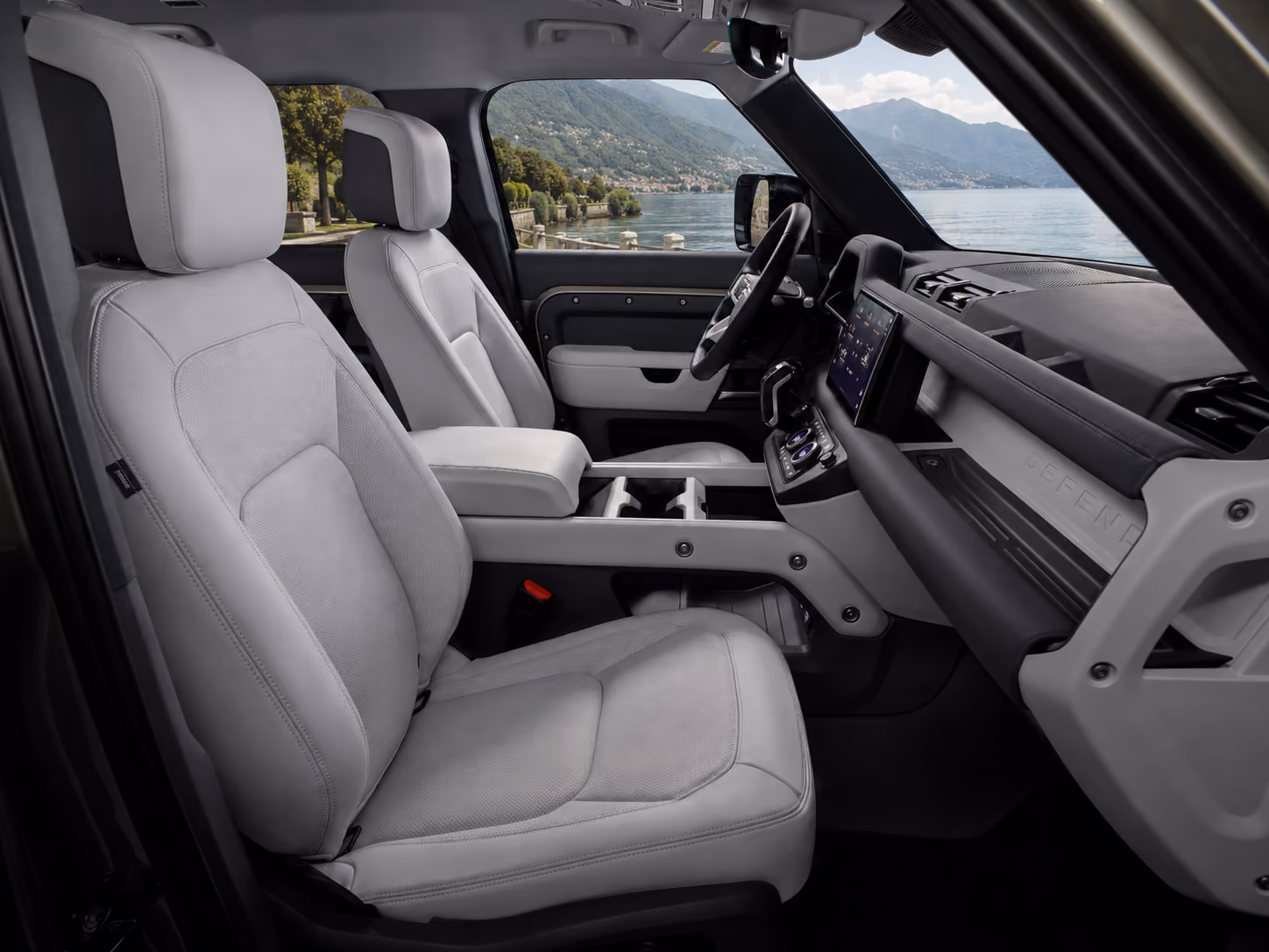 Light leather interior of the Range Rover Performance SUV for a refined self-drive experience