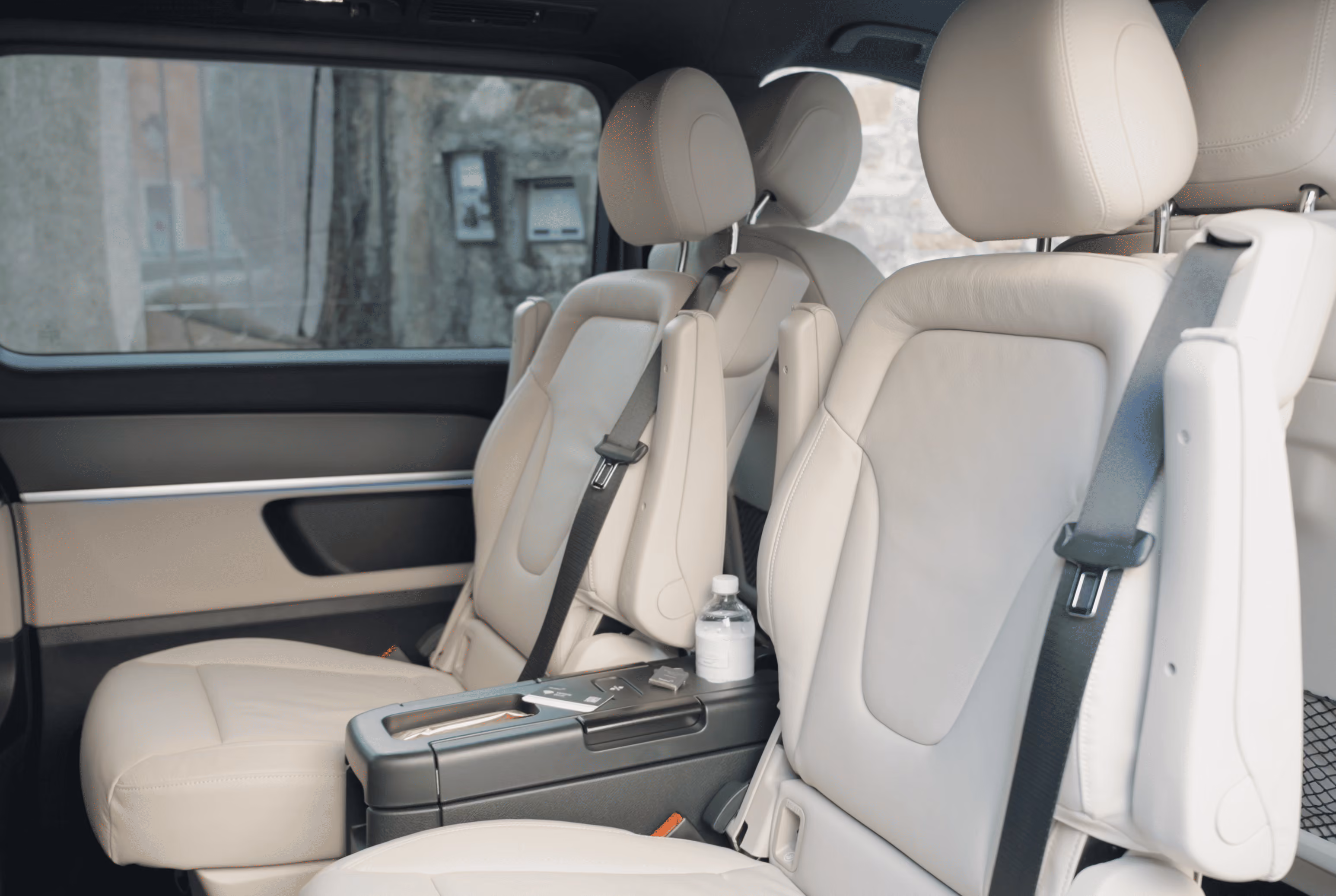 Rear cabin seats inside the Mercedes V-Class Light with bright and spacious comfort