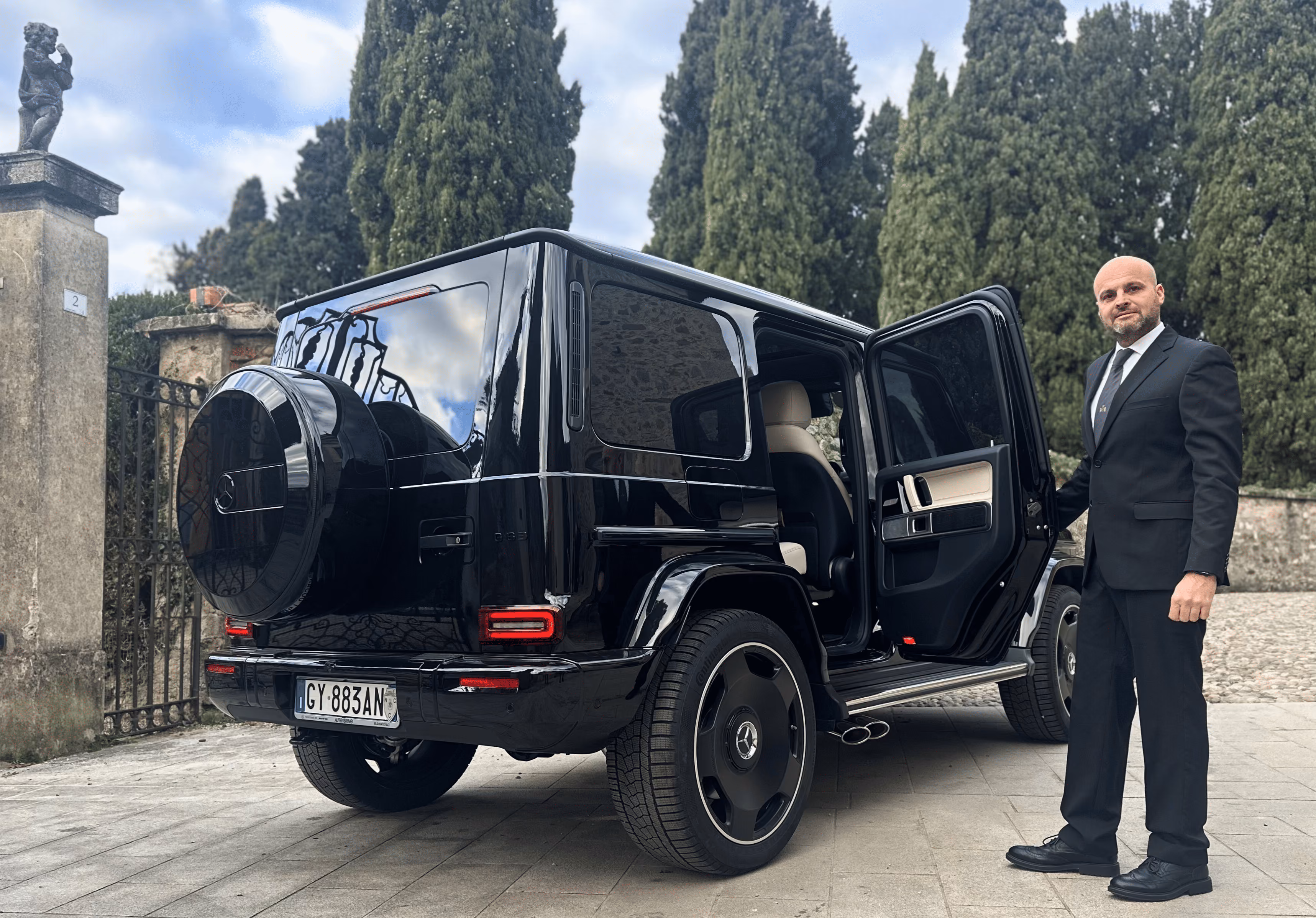 Mercedes AMG G-Wagon with chauffeur for premium SUV transfers and luxury ground mobility