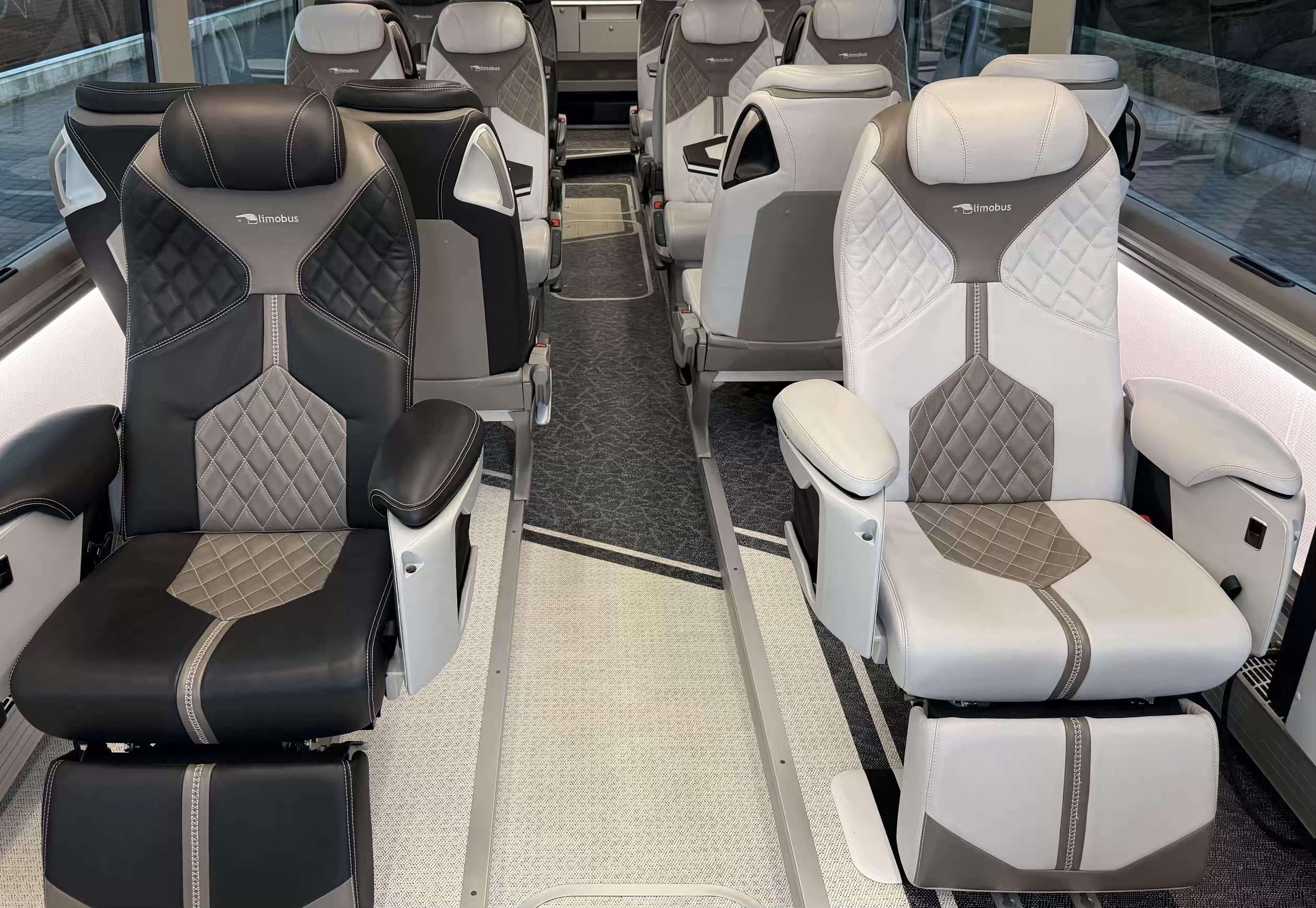 Moveolux Limobus Elements 20 coach with hostess ready for private group chauffeur service