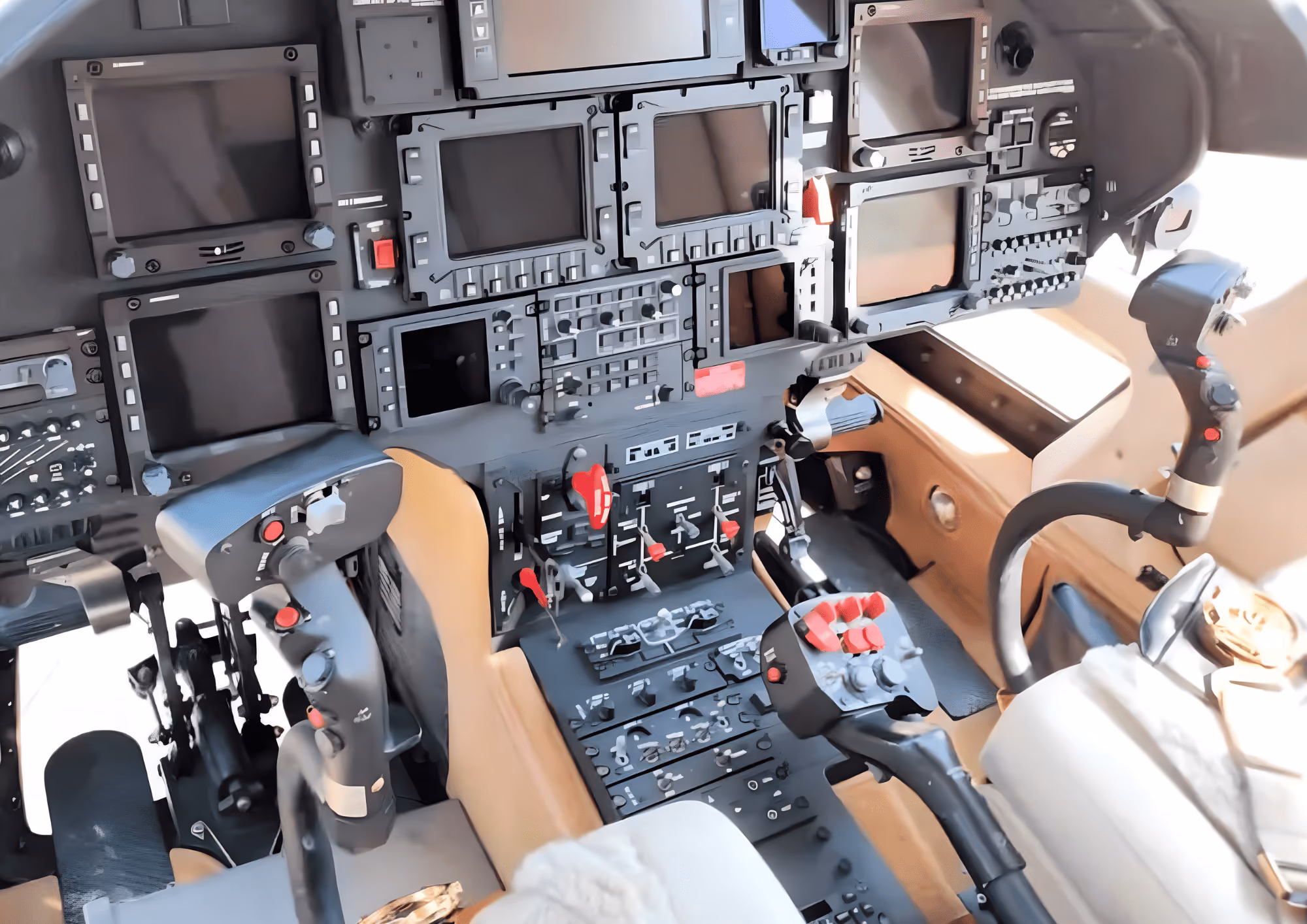 Cockpit controls of the Leonardo A109SP helicopter for advanced twin-engine flight