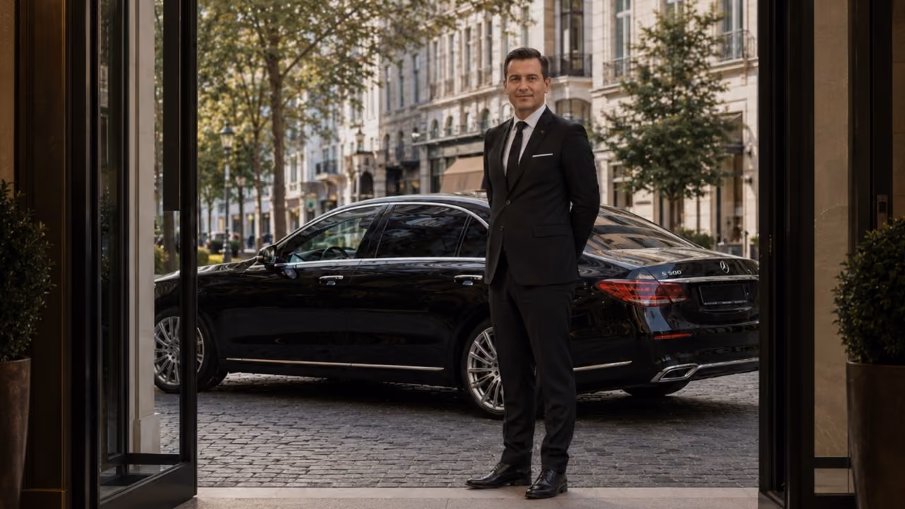 Luxury chauffeur service in Warsaw with private driver by Moveolux for executive city transfers