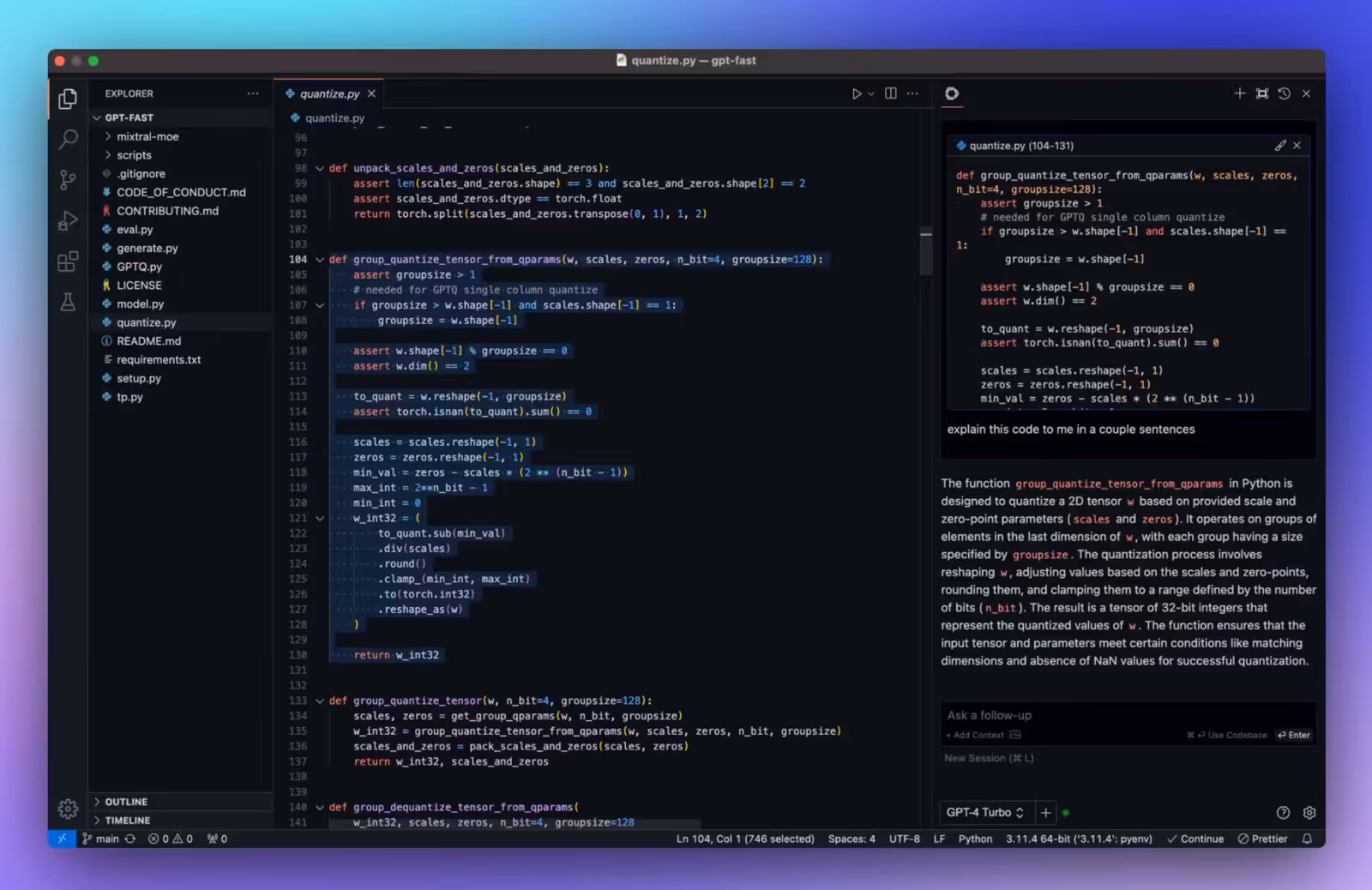 Continue extension screenshot