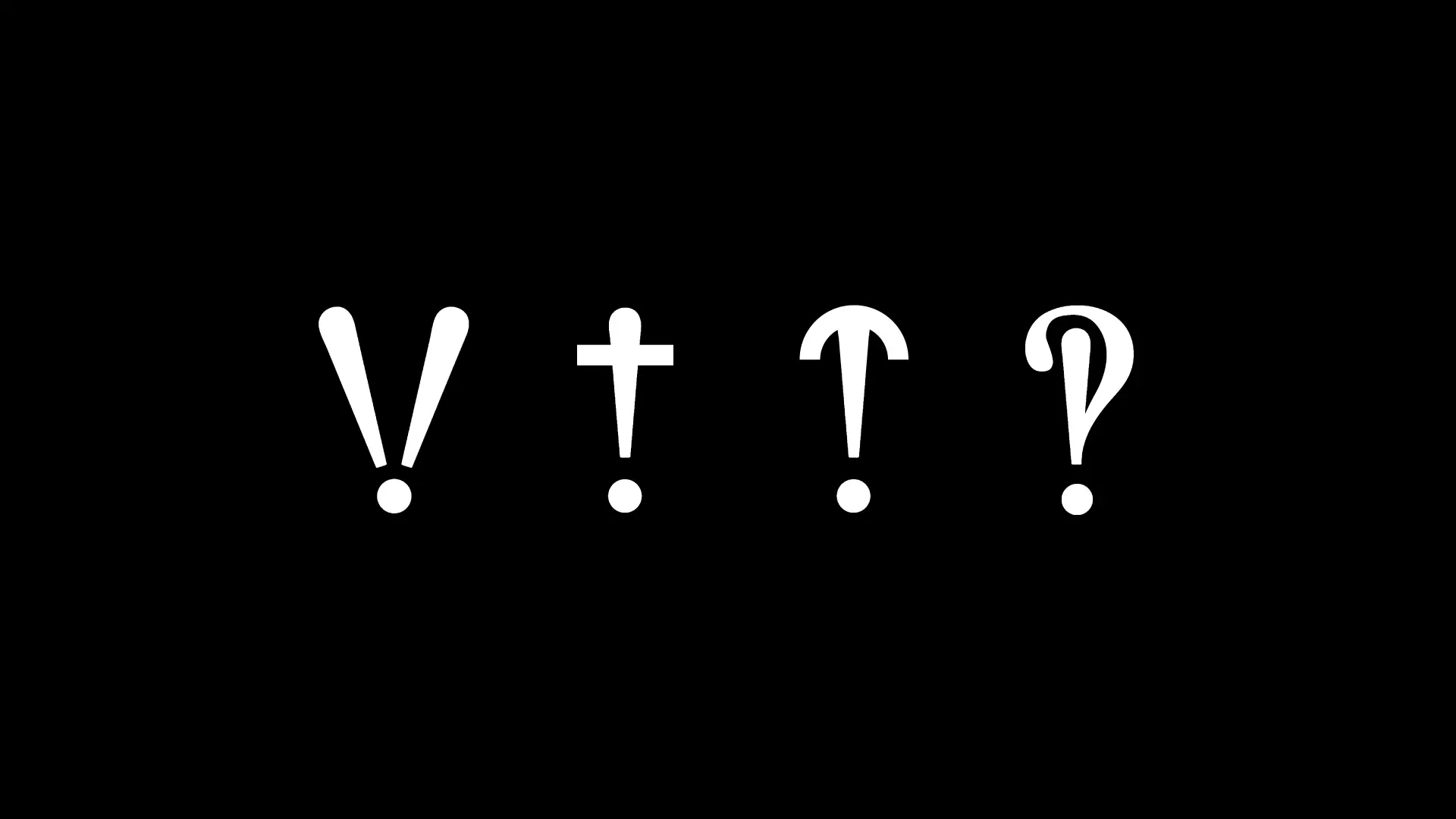 Four archaic punctuation marks: the acclamation point, certitude point, authority point, and interrobang