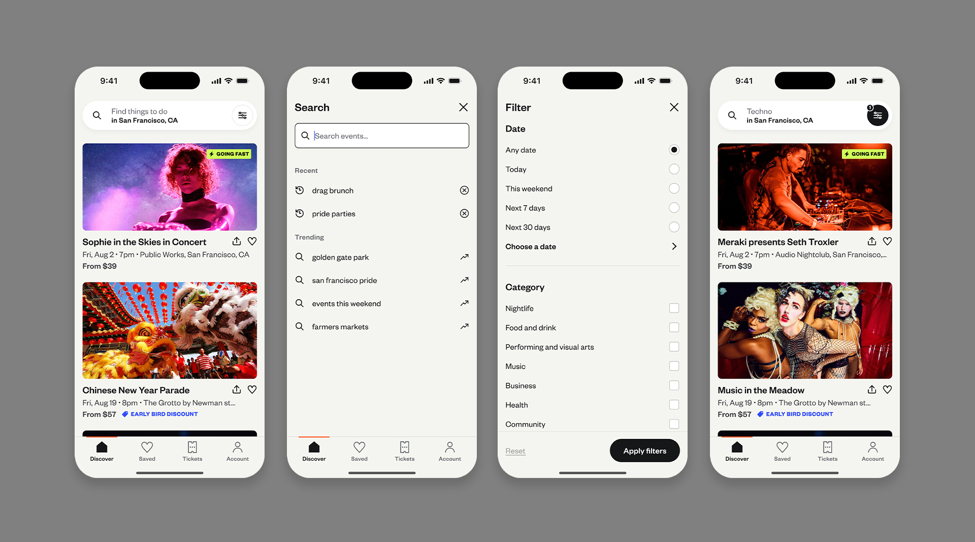 Eventbrite 4 screens