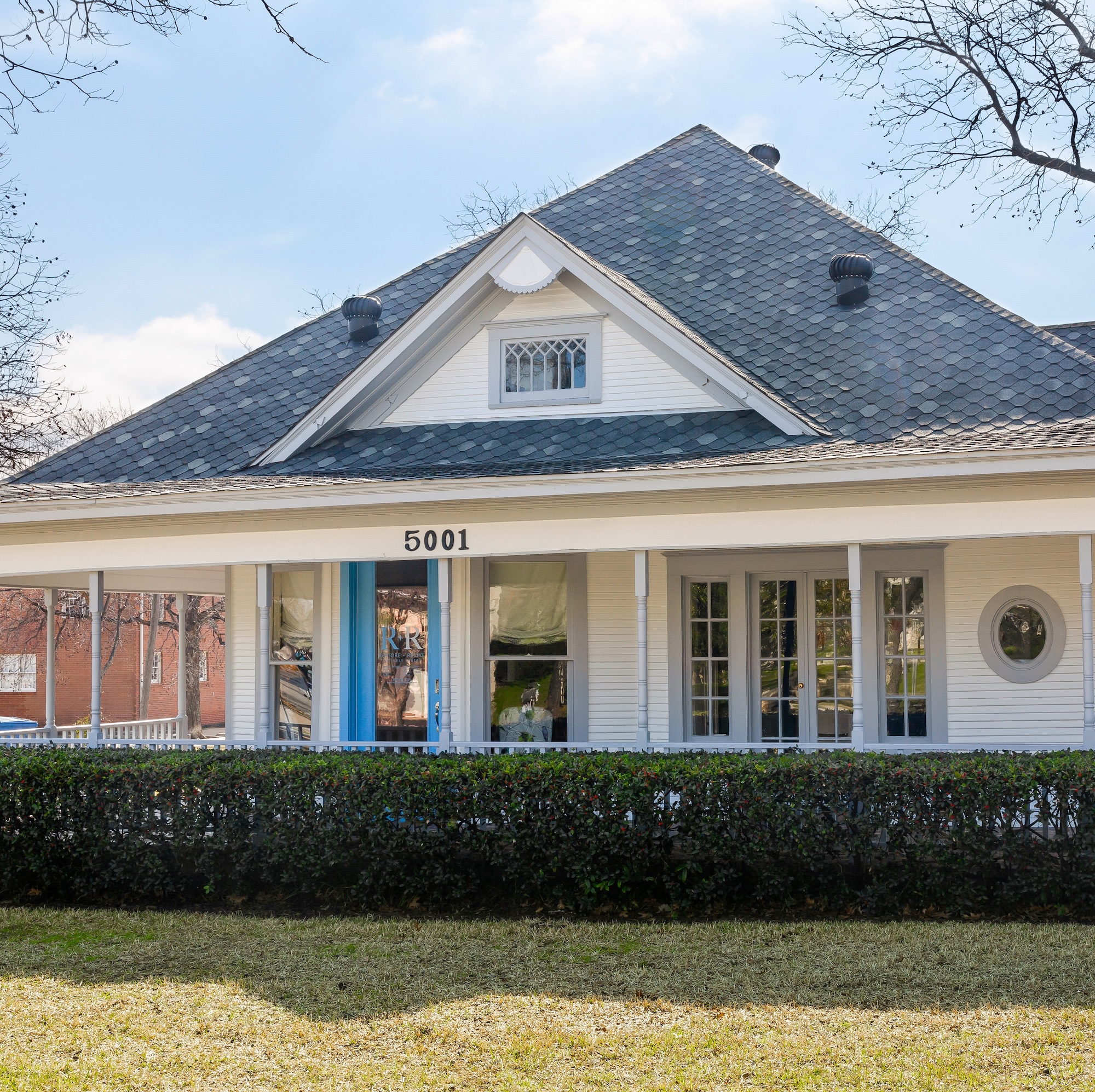 exterior photo of the restore + revive homestead building in fort worth