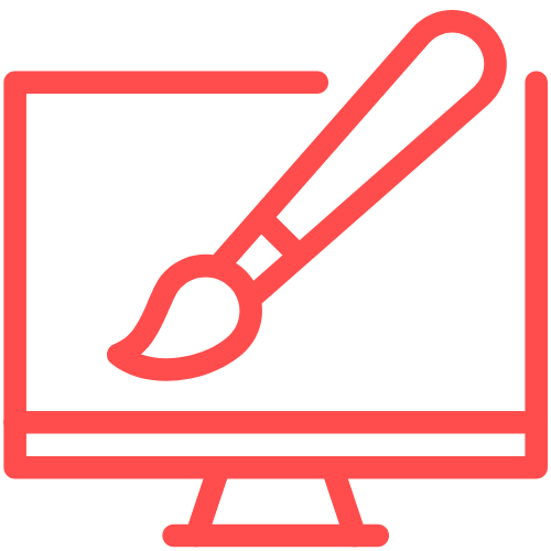 A computer icon with a paint brush