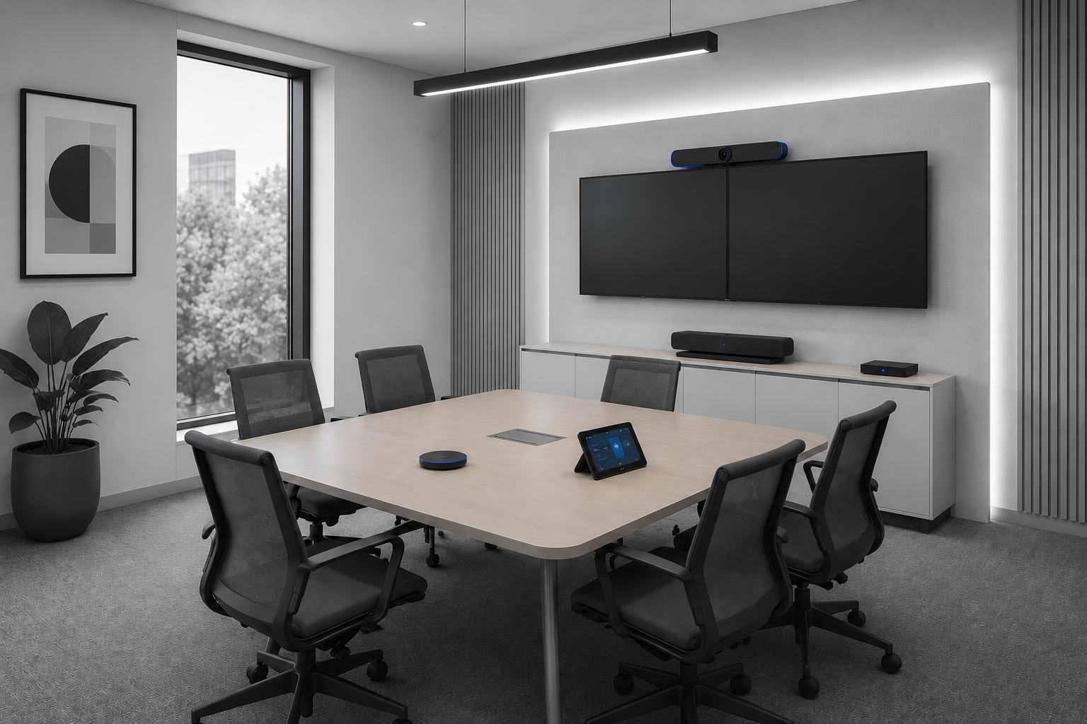 Small meeting room display setup