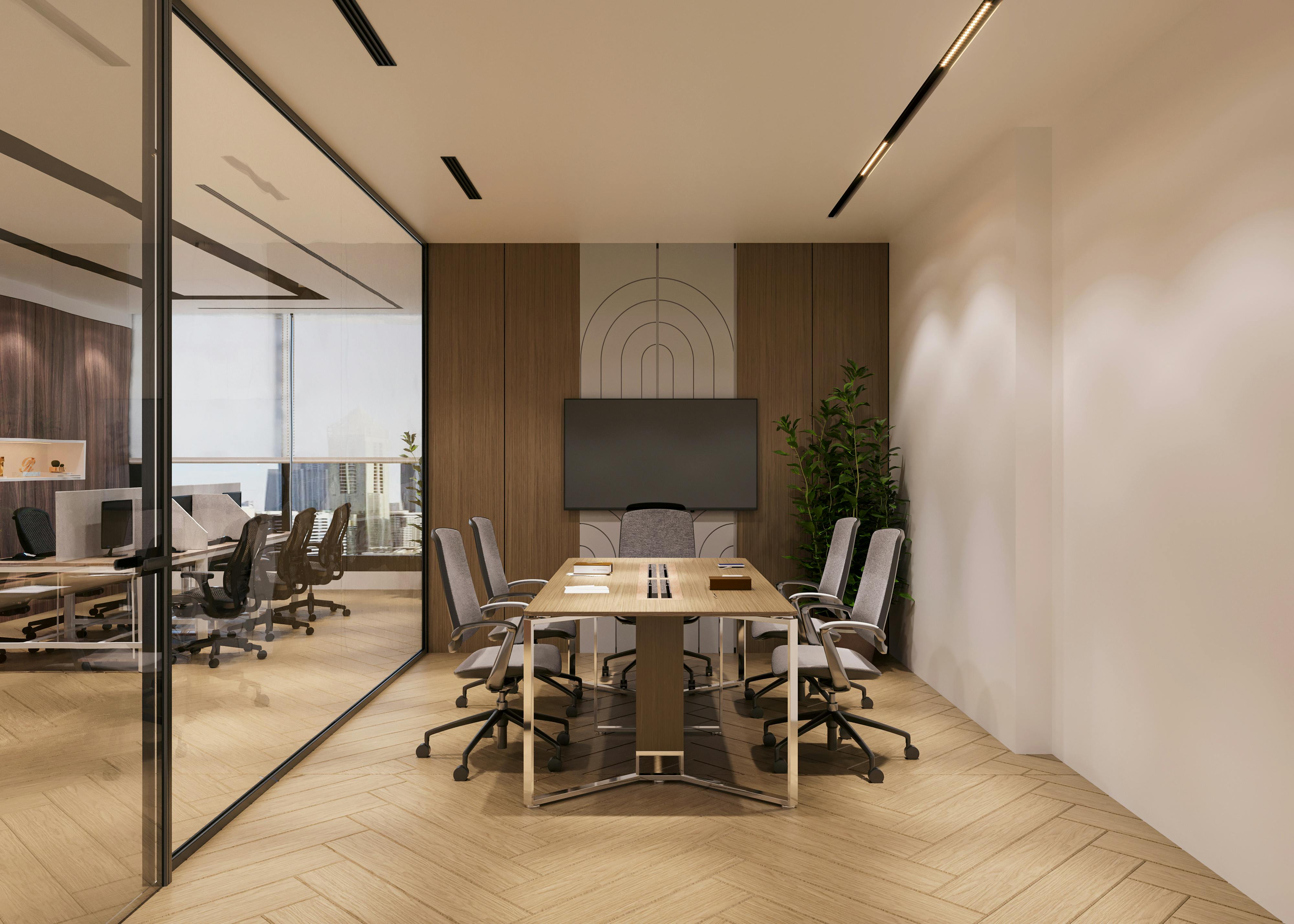 Modern meeting room AV setup — Technobriq Qatar