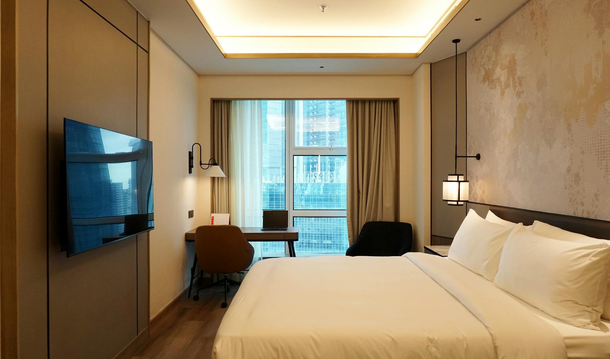 Hotel room IPTV and AV system installed by Technobriq for Ezdan Hotel, West Bay, Doha