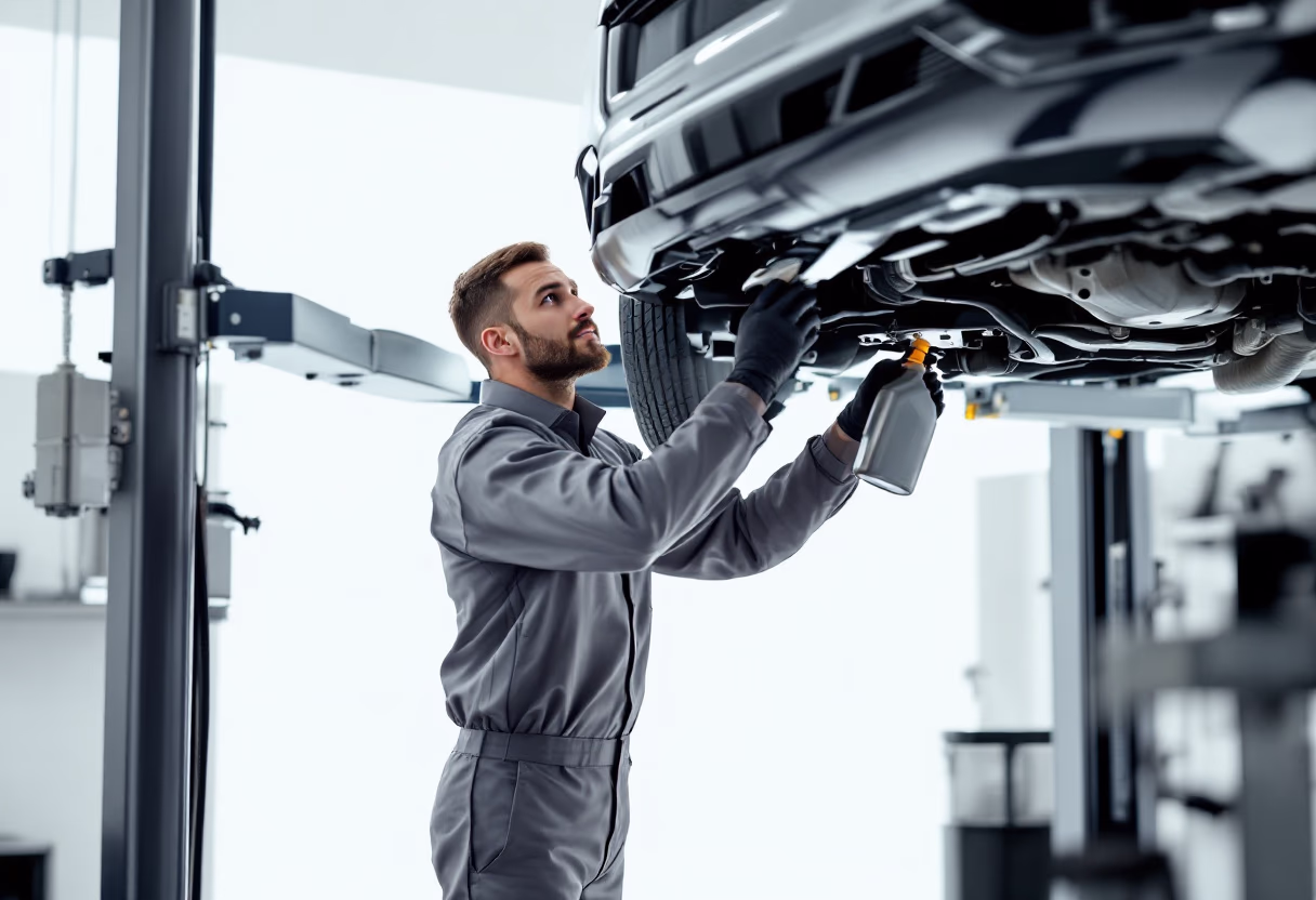 image of oil change service being performed