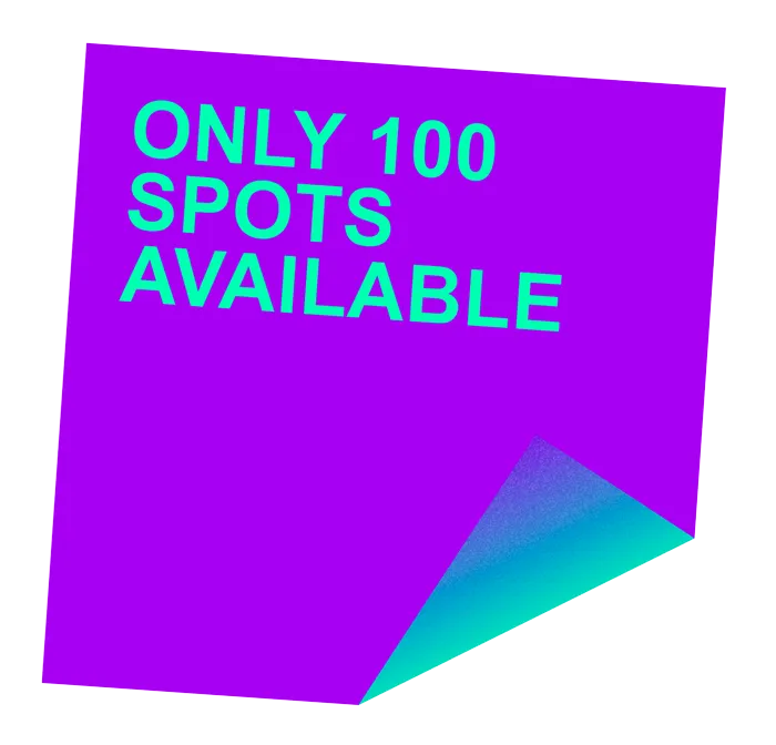 only 100 spots available postit