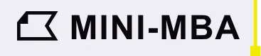 Black flag icon next to bold text 'MINI-MBA' on a light gray background.