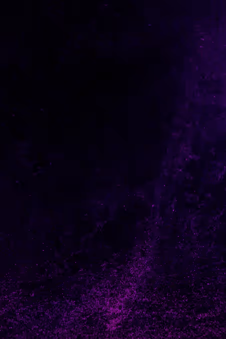 Dark background with scattered vibrant purple particles creating a textured, glowing effect.