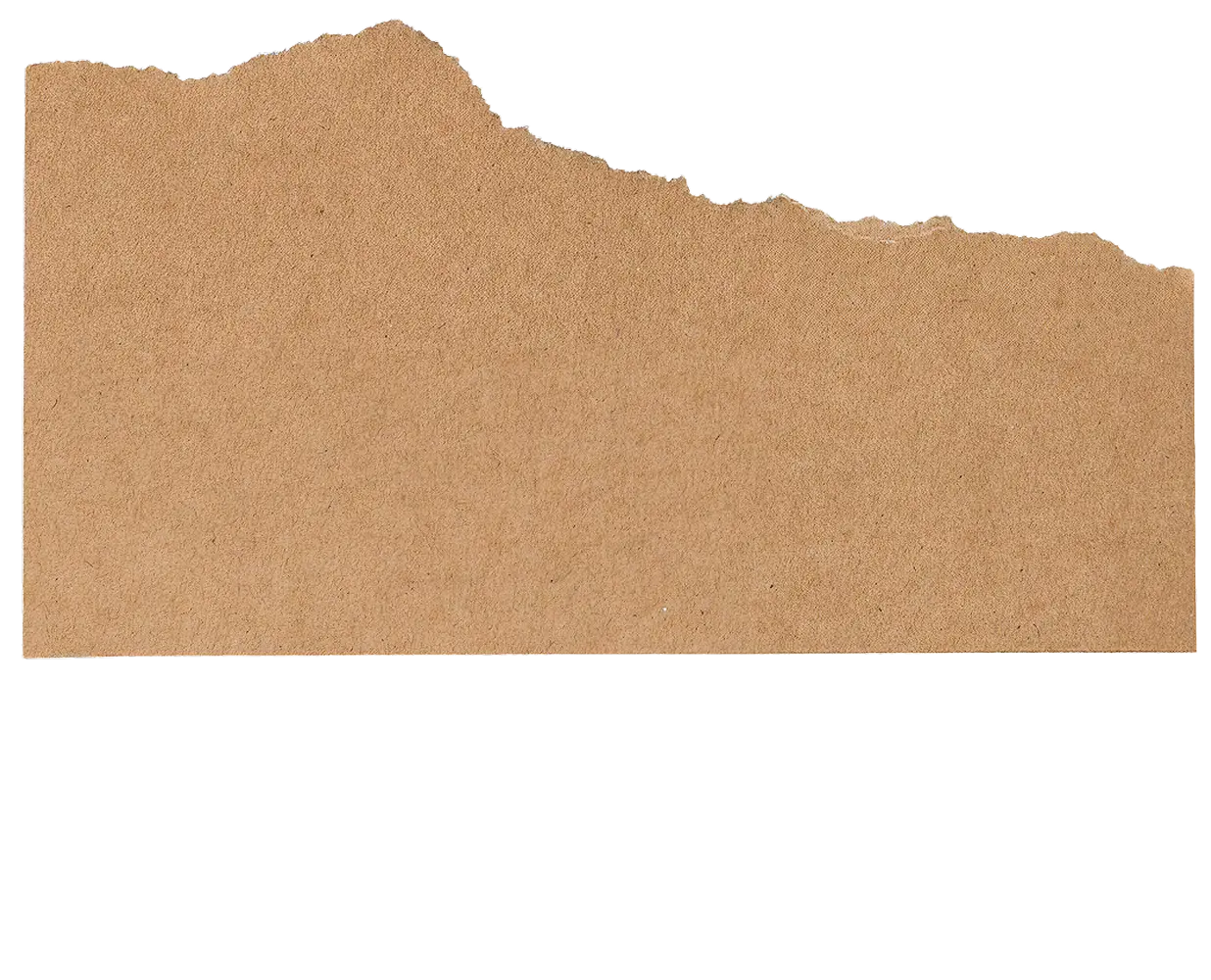 A torn piece of brown textured craft paper with an uneven top edge.
